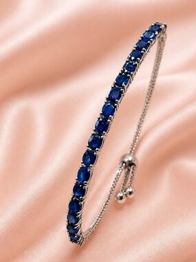 Natural AAA Blue Sapphire Bolo Bracelet. BRAND NEW! Authentic Sapphires!